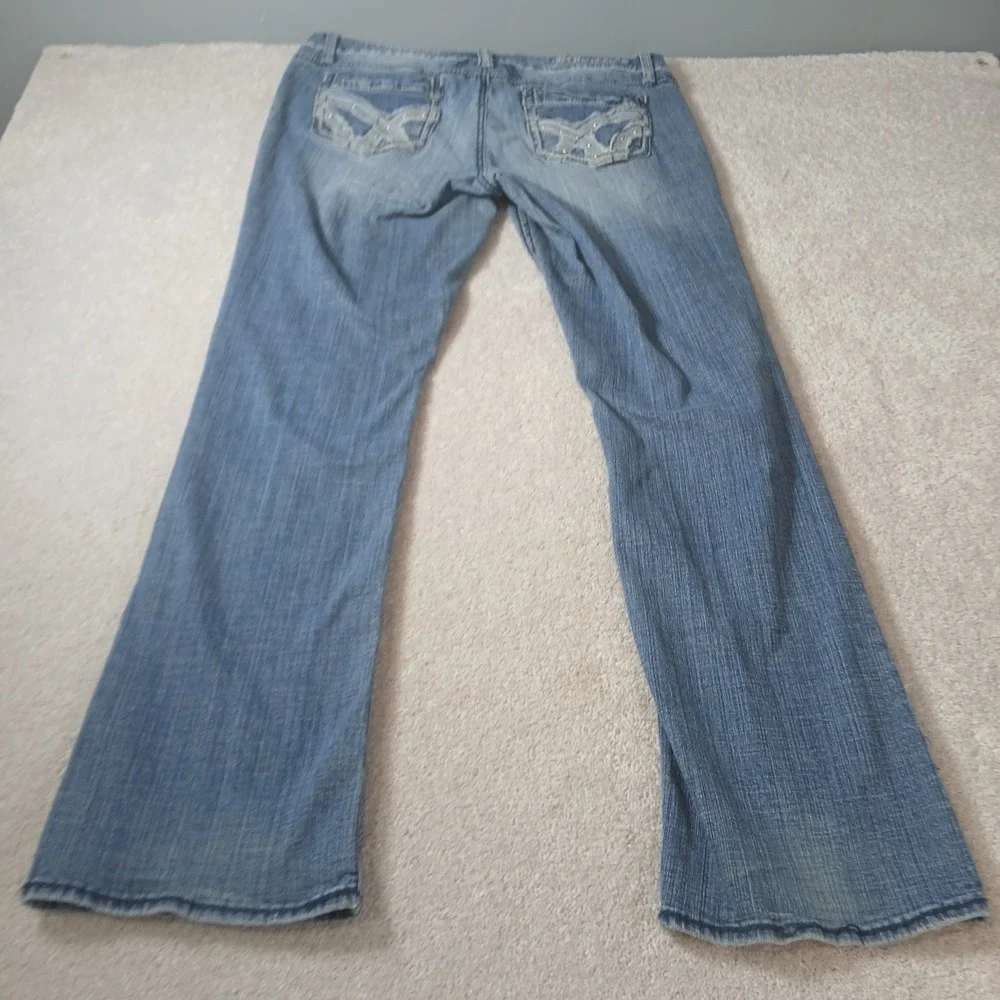 Hydraulic Lola Curvy Almost Bootcut Jeans Women 17/18 Blue Denim Distressed - Picture 12 of 15